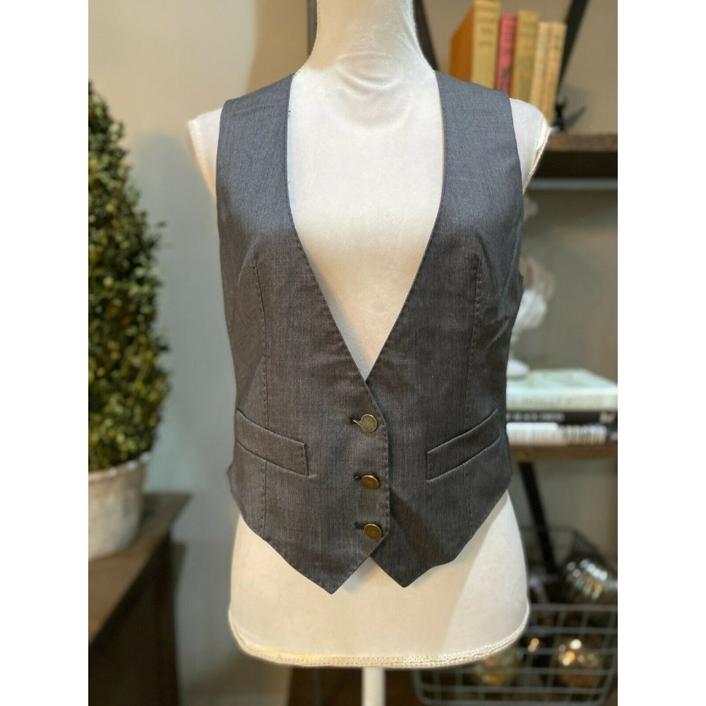 Stella McCartney Button Up Vest Grey 100% Wool - Picture 1 of 7